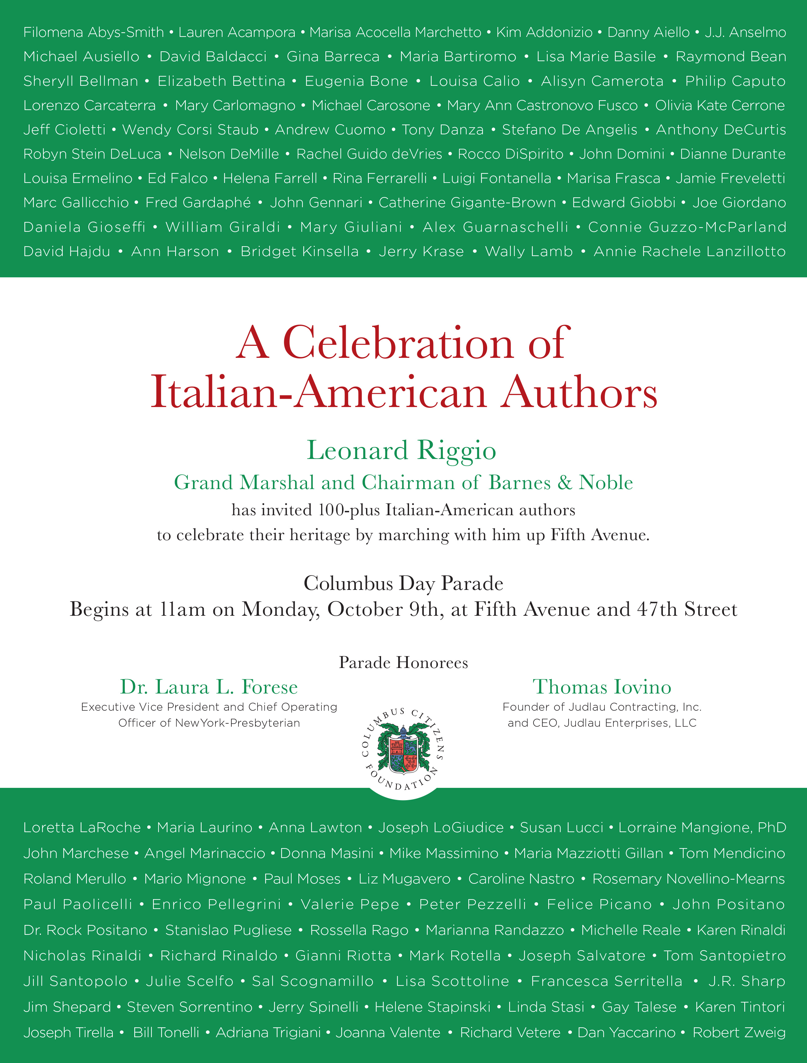 columbus day parade information